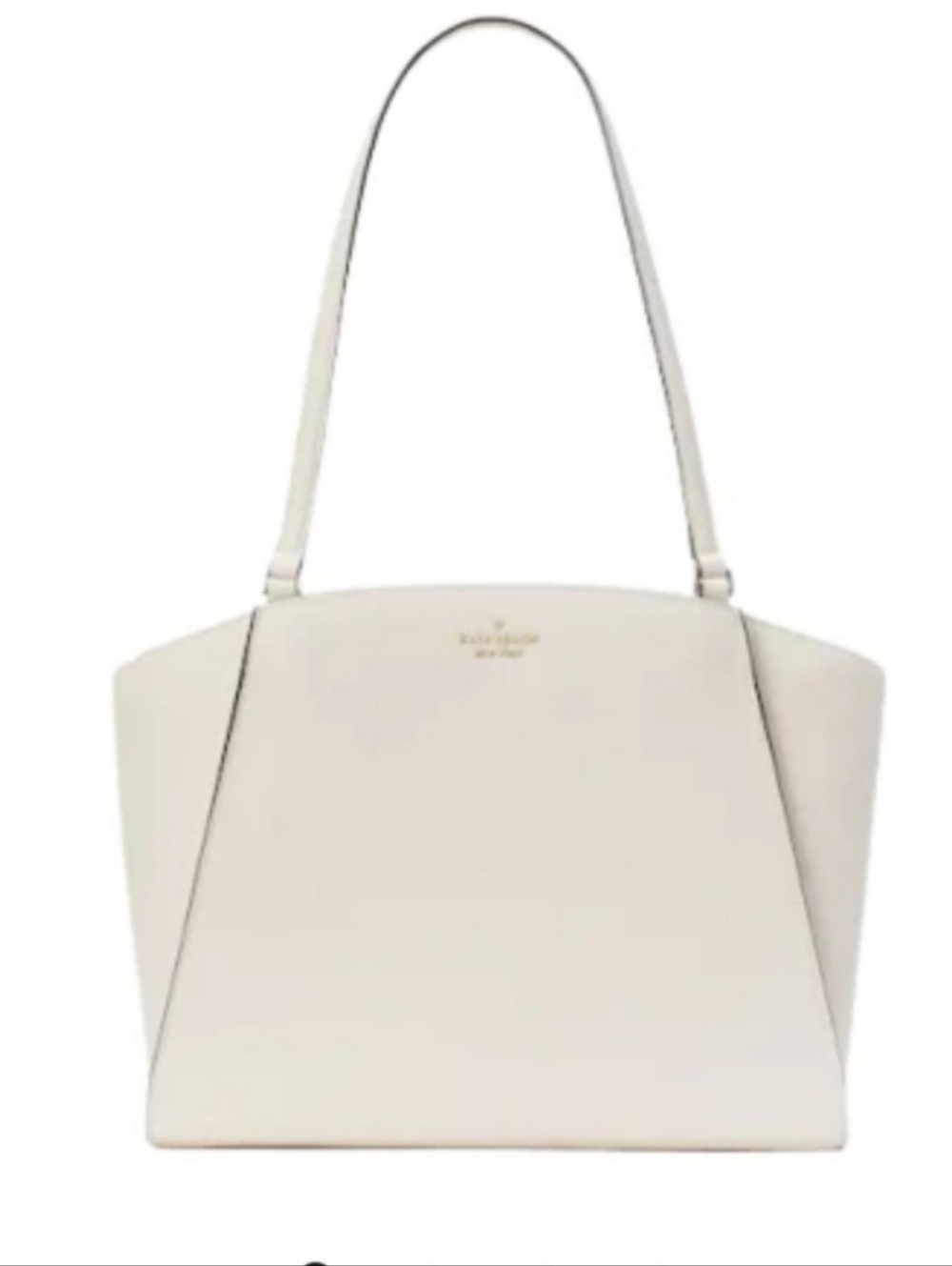 Kate Spade Brim Laptop Tote Pebbled Leather Parchment Shoulder Bag